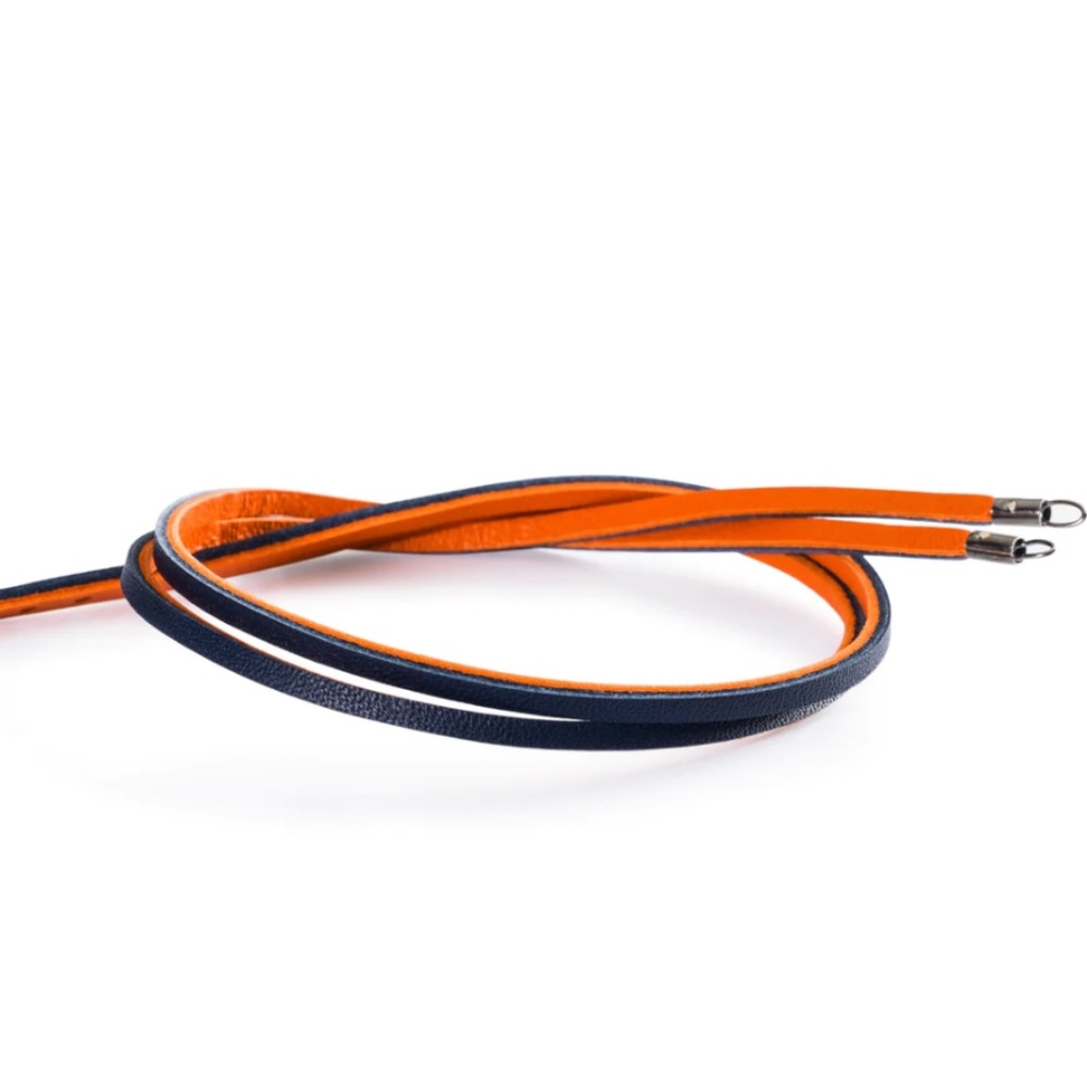 Trollbeads Leather Bracelet Orange/Navy (14 in)
